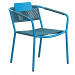 Outdoor Sessel "Kiwi" aus Aluminium und Seilgeflecht in blau 61x80x46x65cm cm stapelbar