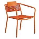 Outdoor Sessel "Kiwi" aus Aluminium und Seilgeflecht in orange 61x80x46x65cm cm stapelbar