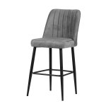 Barhocker "Monday" in grau mit Metallbeinen