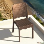 Polyrattan-Gartenstuhl Florida I XXL - Bistrostuhl aus Kunststoff mit Einer max. Belastbarkeit von: 160 kg I erhältlich Braun