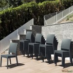 Polyrattan-Gartenstuhl Florida I XXL - Bistrostuhl aus Kunststoff mit Einer max. Belastbarkeit von: 160 kg I erhältlich Grau