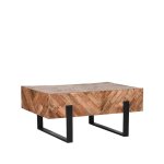 Couchtisch Float 90x60x40 Cm Raues Mangoholz | Schwarzes Metall