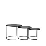 Couchtisch Set Tres 55x55x45 cm Schwarzes Metall