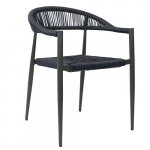 Outdoor Sessel "Jonah" aus Aluminium und Seilgeflecht in blau 56,6x79x69cm