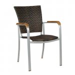Aluminum armchair "Baja" in leather-look, stackable
