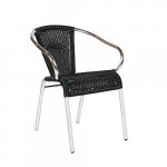"Kannet" aluminum chair in black wickerwork