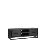 TV-Schrank Chile 120x45x40 cm Schwarzes Mangoholz | Schwarzes Metall