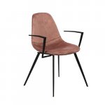 Sessel "Willow" aus rose Samt und Beine aus schwarzem Stahlgestell