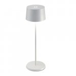 Tischlampe "Olivia" aus Aluminium in weiß 35 cm Höhe