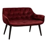 Zweisitzer-Sofa BETHANY mit Samtstoff in Farbe Bordeux