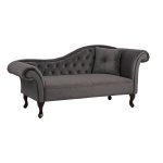 Chesterfield Sofa NIOVI aus Samt in Farbe Grau