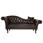 Gestepptes Chesterfield Sofa Niovi | In Dunkelbraun