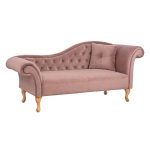 Chesterfield Sofa NIOVI aus Samt in Farbe Rosé
