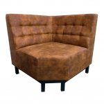 Viggo Eck-Sitzbank 85x85 cm in Farbe Cognac