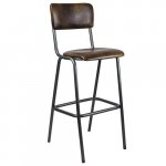 "Skool Skai" bar stool made of wood, imitation leather and metal frame