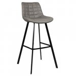 Artificial leather upholstered barchair "Binq" with metal legs in grey