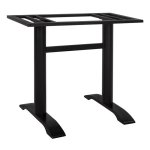 Black metal table base with two columns height 72.5 cm