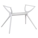 Double table base made of white polypropylene