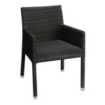 Aluminium Sessel "BARBADOS" Geflecht in schwarz