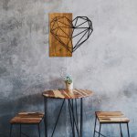 Wand Dekoration aus Holz mit Metallherz 58Χ58cm