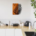 Wand Dekoration aus Holz mit Metallblatt 50Χ58cm