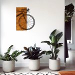Wand Dekoration aus Holz mit Metallfahrrad 45Χ58cm
