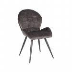 Esszimmerstuhl Sil 51x64x87 cm Anthrazit Velours | Schwarzes Metall