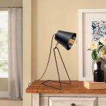 Tischlampe Metall Schwarz 15x25x40 cm