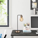 Tischlampe Metall Bronze Schwarz 17x17x52 cm