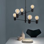 Hängelampe 6Lichter Metall Schwarz 61Χ61Χ146 cm