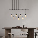 Hängelampe 7Lichter Metall Schwarz 120Χ10Χ180 cm