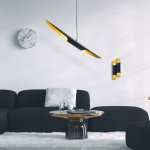 Hanging Lamp Metallic Black 100Χ10Χ104 cm