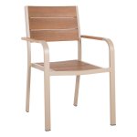 SESSEL ALUMINIUM CHAMPAGNERFARBEN MIT POLYWOOD-SITZ UND RÜCKENLEHNE 55x52x86Hcm