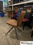 Stuhl "Cowboy" mit schwarzen Metallfüßen mit Wildlederoptik