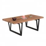 Couchtisch aus massivem Akazienholz | Beistelltisch 118x60x40 cm