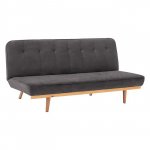Sofa-Bett 3 Sitzer aus grauem Samt 193x85x88cm