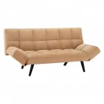 Sofa-Bett 3 Sitzer in beigem Samt 182x80x88cm