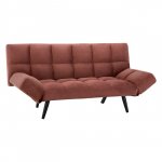 Sofa-Bett 3 Sitzer aus rosé Samt 182x80x88cm