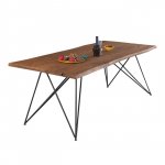 Dining table solid wood acacia trunk wood 200x95x76 cm