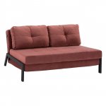 Sofa-Bett aus rosé Samt 2 1/2 Sitzer 151x92x66cm