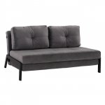 Sofa-Bett aus grauem Samt 2 1/2 Sitzer 151x92x66cm