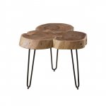 Massiver Couchtisch Baumstamm Scheiben Akazie Baumstammtisch 50x50x42cm