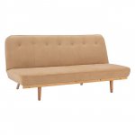 Sofa-Bett 3 Sitzer aus beigem Samt 193x85x88cm