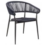 Outdoor Sessel "Jacco" aus Aluminium und Seilgeflecht in blau 57x77,5x45x60 cm stapelbar