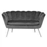 COQUILLE Zweisitzer-Sofa aus Samt in Grauton