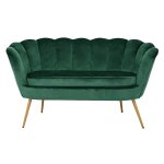 COQUILLE Zweisitzer-Sofa aus Samt in Grün