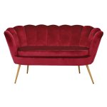 COQUILLE Zweisitzer-Sofa aus Samt in Rot