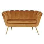 COQUILLE Zweisitzer-Sofa aus Samt in Gold