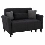 SOFA 2 SITZ "GALILEO" IN GRAU MIT SCHWARZEN BEINEN 150x95,5x88 cm