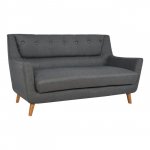 SOFA 3 SITZ CURTIS GRAUER STOFF MIT NATÜRLICHEN FÜSSEN 180x70x95 cm. WW3070.01